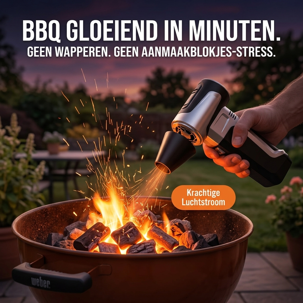 BlastMate als BBQ-booster — houtskool gloeiend in minuten